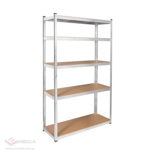 Regał metalowy magazynowy 205x120x45 srebrny Rebel