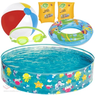 Basenik rozporowy 122x25cm + zestaw akcesoriów plażowych dla malucha