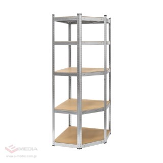 Regał metalowy magazynowy narożny 180x40x70 srebrny Rebel