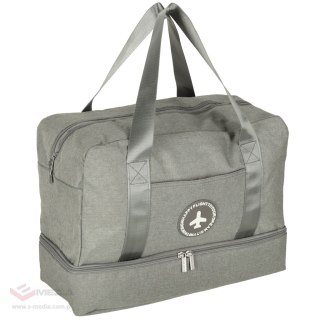 Torba podróżna bagaż podręczny do samolotu podróżna turystyczna pojemna uchwyt kieszenie 39x18x30 szara