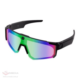 Sportowe okulary Colmi V06 AI Czarne (z niebieskimi szkłami)