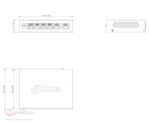 SWITCH POE CS4006-4GT-36 4-PORTOWY DAHUA
