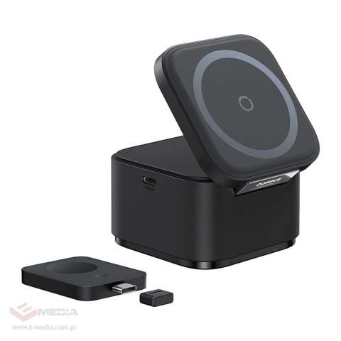 Ładowarka indukcyjna Baseus MagPro 3w1 25W kompatybilna z MagSafe do telefonu i smartwatcha - czarna