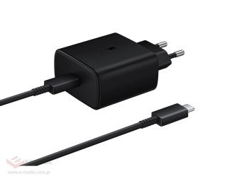 Ładowarka sieciowa Samsung EP-TA845EWE 45W z kablem USB-C Samsung EP-DW767JWE 45W 1,8m (OOB Bulk - opakowanie zastępcze) - czarn