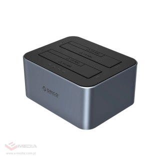 Stacja dokująca Orico 6626C3-C-V1 na 2 dyski z funkcją klonowania offline 2,5"/3,5" SATA HDD/SSD - szara