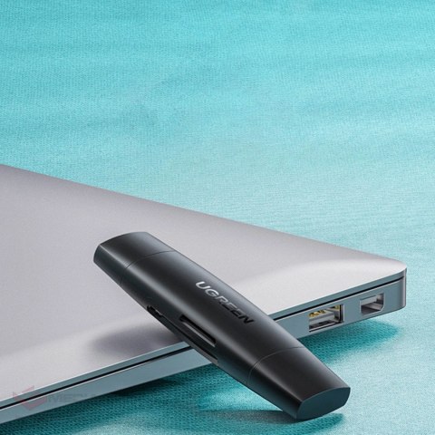 Ugreen adapter czytnik kart SD / micro SD (USB-A / USB-C) czarny (CM304)