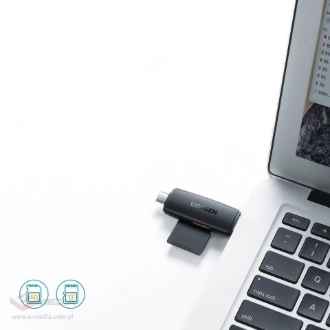 Ugreen adapter czytnik kart SD / micro SD (USB-A / USB-C) czarny (CM304)