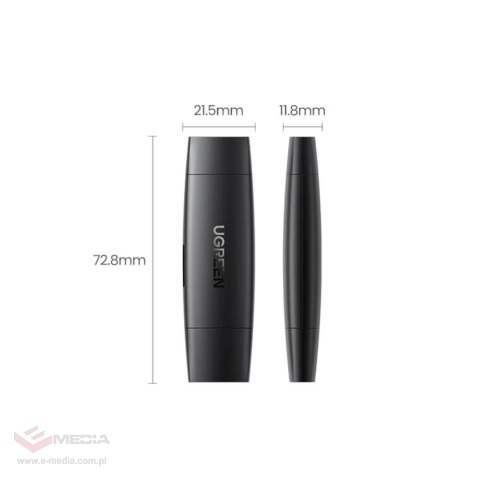 Ugreen adapter czytnik kart SD / micro SD (USB-A / USB-C) czarny (CM304)