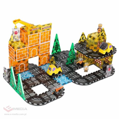 Klocki magnetyczne konstrukcyjne 3D budowa maszyny budowlane 92 elementy