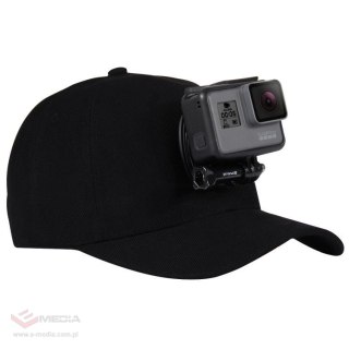 Czapka PULUZ z mocowaniem do kamery sportowej (czarna)